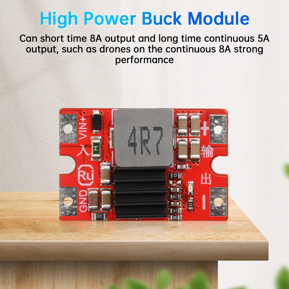 DC-DC 27V to 5V/12V 8A Mini Airplane Power Buck Module 95% Efficiency Airplane Power Buck Module Over-Current Hiccup Protection