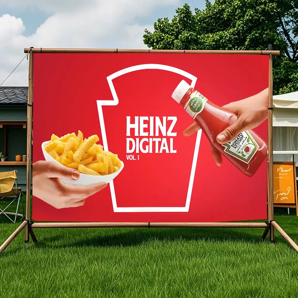 وضع H-Heinz Tomatos كاتشب العلم الديكور في الهواء الطلق نزهة حفلة المنزل التخييم حفلة فنية معلقة راية