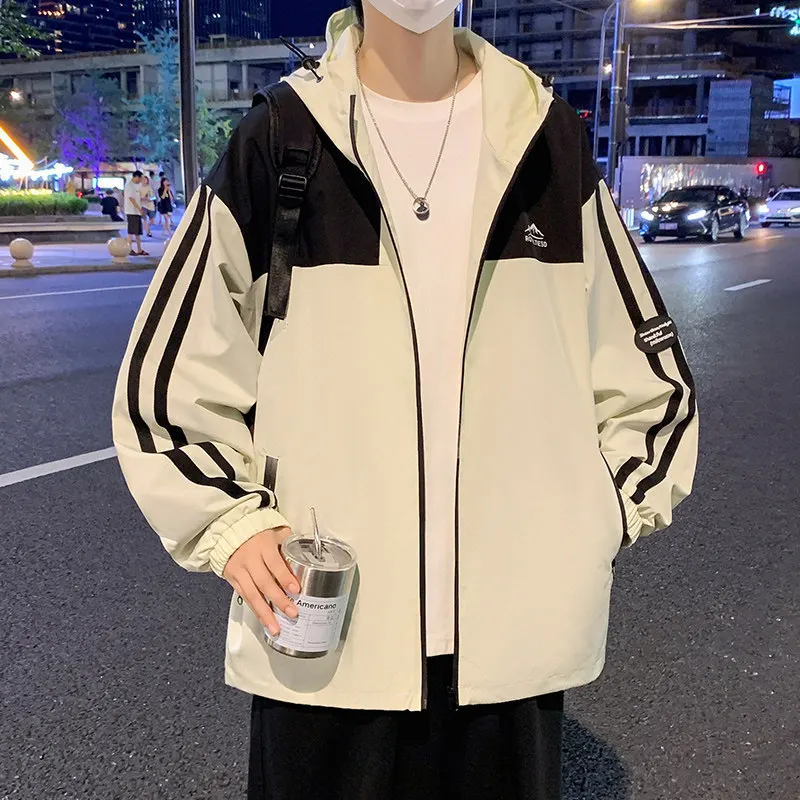 

Spring New Loose Fit Color Blo Hoodie Jaet Casual Faionable Men's Clothing American Sle Top Polyester Fiber Long S...