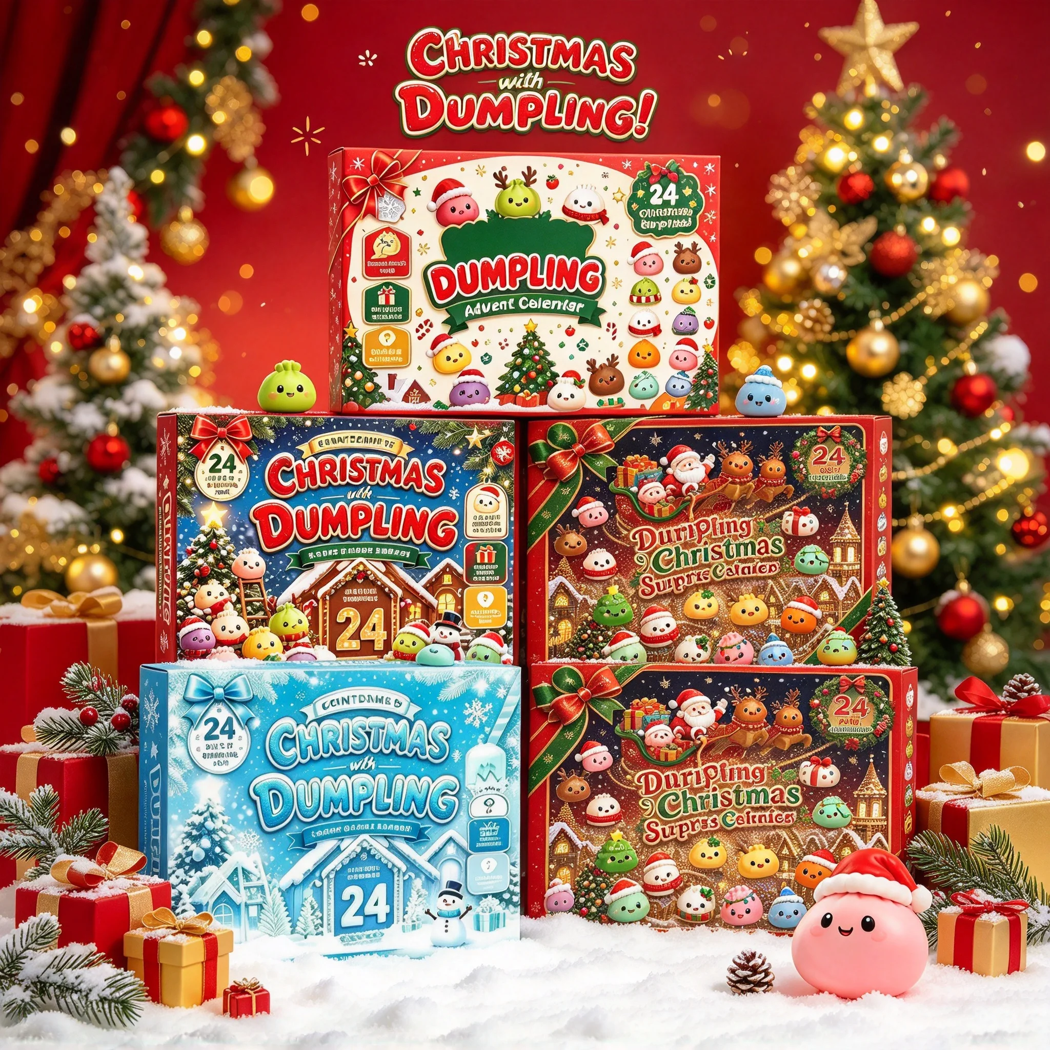 2026 Christmas Squishy Advent Calendar 24Pcs Surprise Fidget Toys Sensory Squeeze Toy Christmas Party Favor Gift