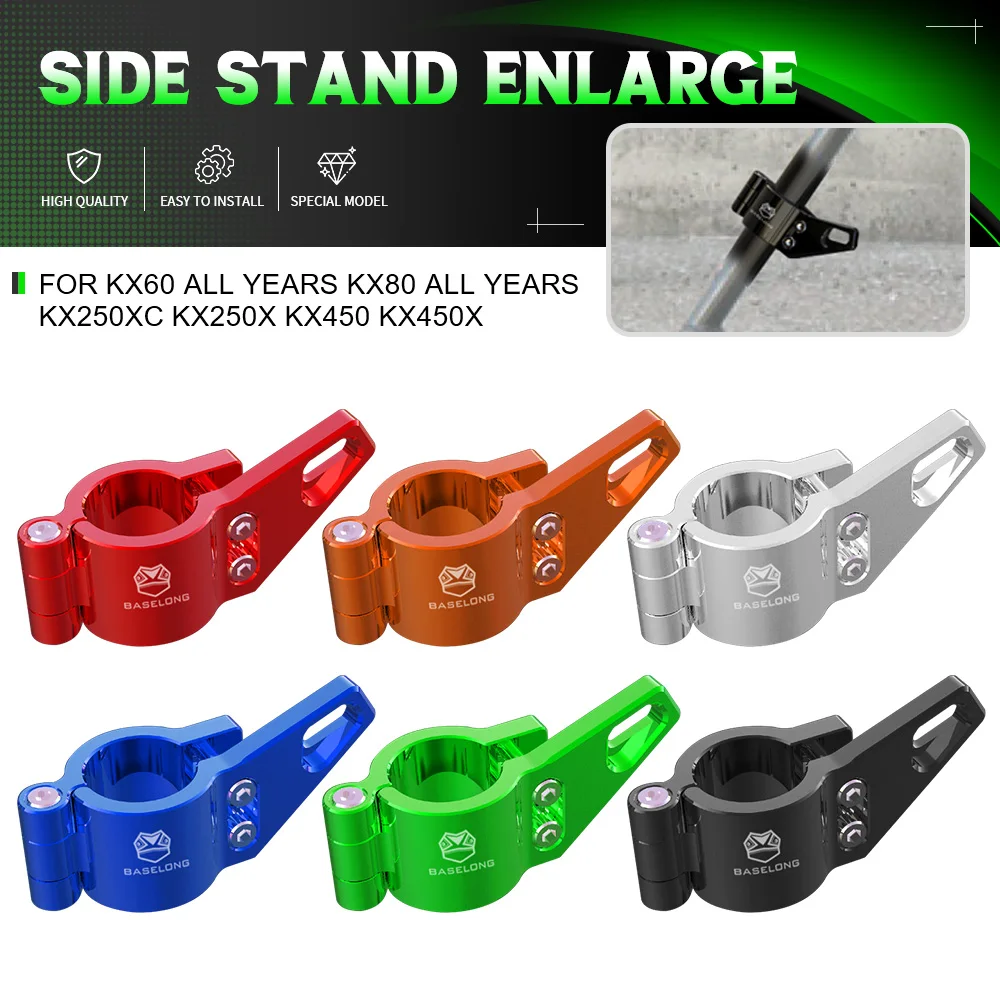 

For Kawasaki KX60 All Years KX80 All Years KX250XC KX250X KX450 KX450X CNC Kickstand Side Stand Support Extension Assist Tool