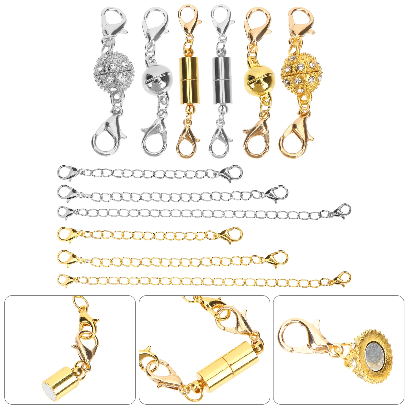 

Womens Necklace Extenders Jewelry Magnetic Buckle Necklaces Chain for Extension Clasp