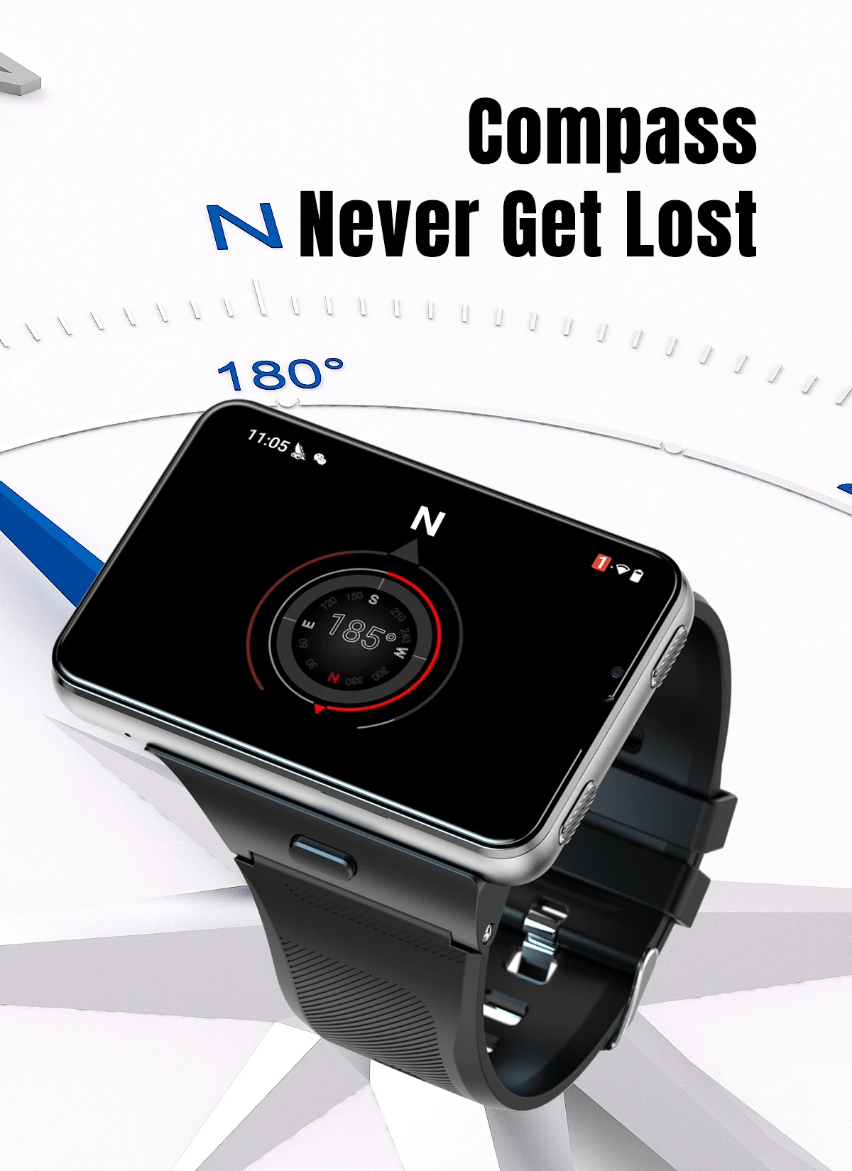 Factory S999 4G ساعة ذكية أندرويد 11 OS 2.88 "شاشة 2MP/8MP كاميرا مزدوجة 4GB RAM 64GB ROM 2300mAh الرجال Smartwatch النساء على مدار الساعة