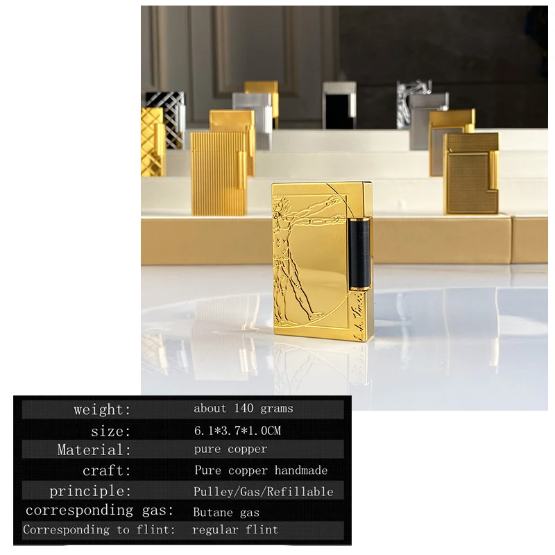 New commemorative edition single and double flame luxury lighter Ping Sound natural paint cigarette smoking butane lighter 17037