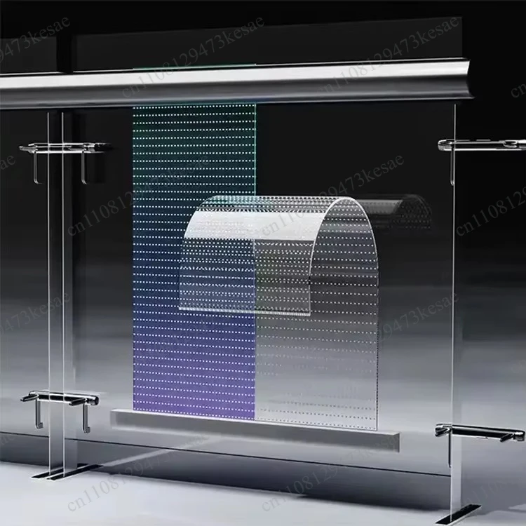 P6 P8 P10 Transparent LED Film Screen Adhesive Flexible LED Display for Indoor Glass Window Advertising Video Wall