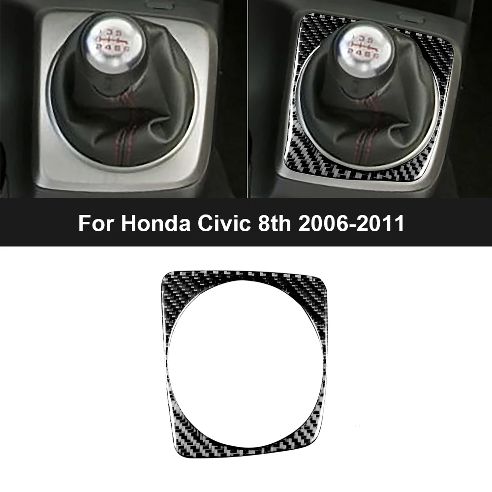 

Carbon Fiber Automatic Gear Shift Panel Cover For Honda Civic 8th Gen 2006 2007 2008 2009 2010 2011 Car Interior Accessories