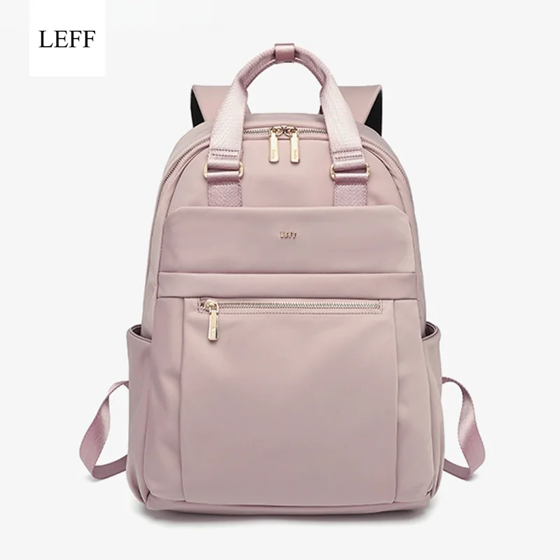 

LEFF 2025 Women's Light Backpack Trendy Female College School Student Laptop Backpack Commuting Waterproof Backpack Solid Color