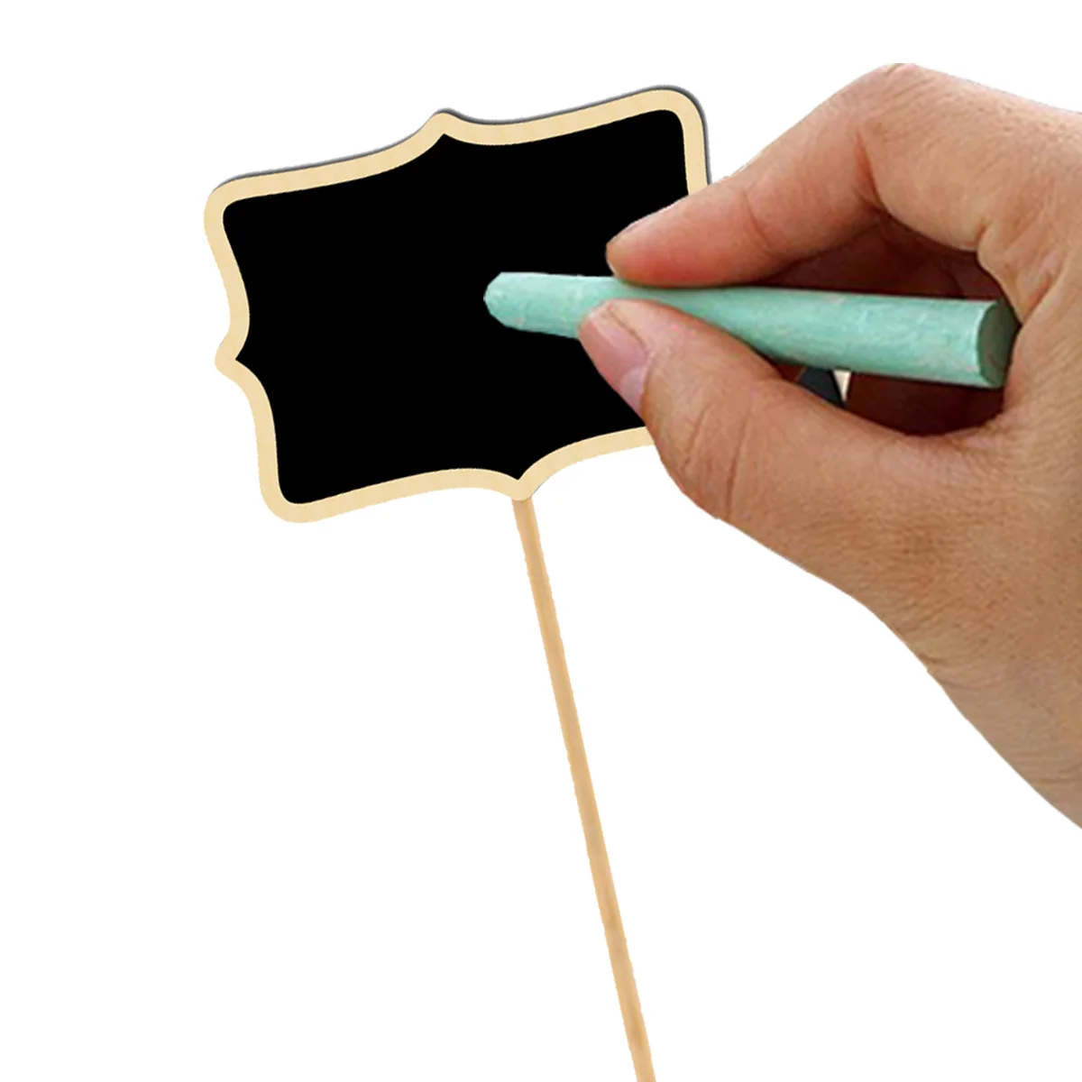 20pcs Wooden Chalkboard Toppers Mini Message Signs Light Garden Plant Labels Wedding Party Decoration Christmas Kids