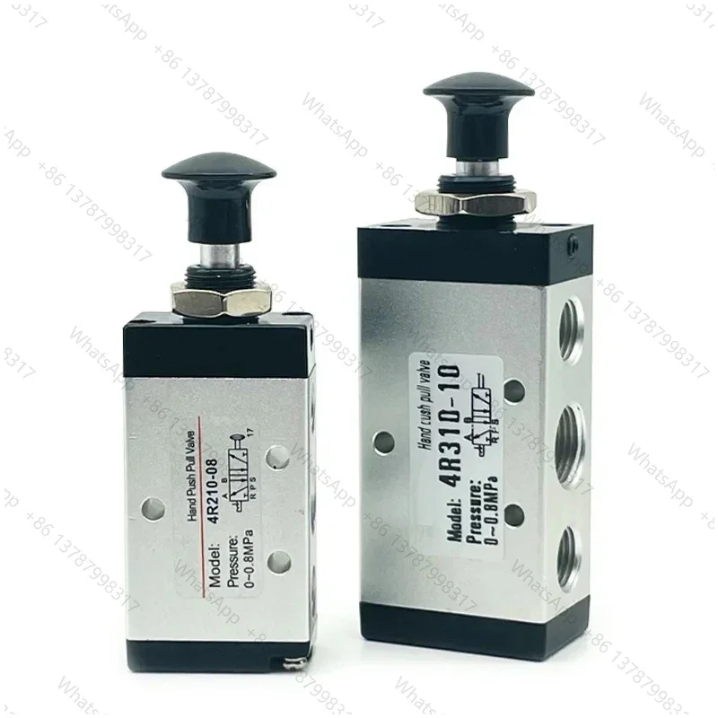 Pneumatic Hand Push Pull Valve 4R210-08/06 Two Position Five Way 4R110-06 Air Manual Control Solenoid Valve 4R310-10 4R410-15