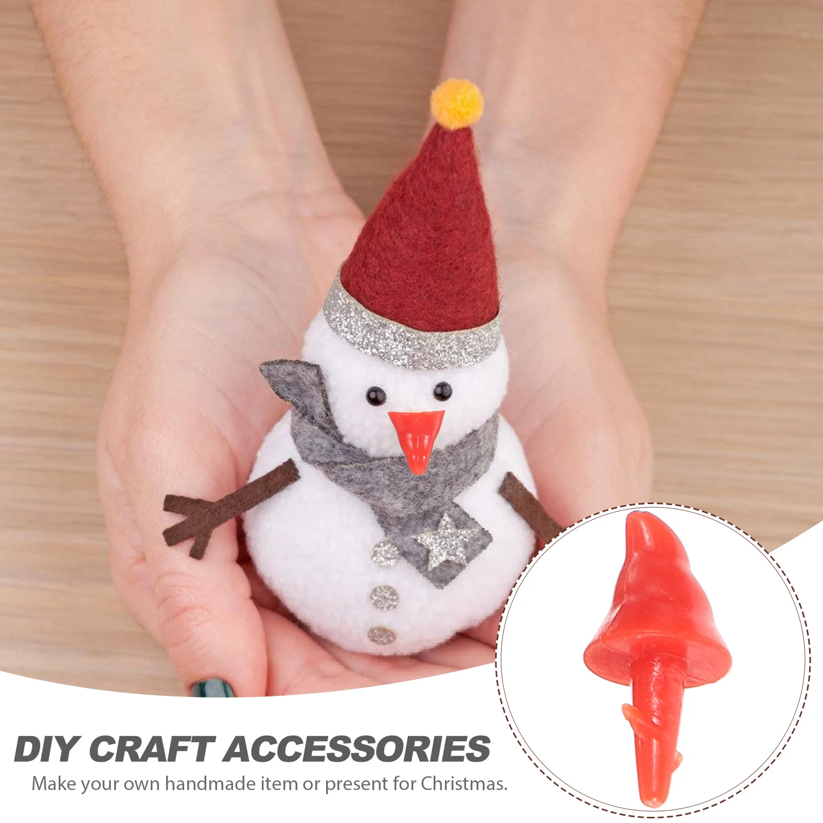 

200pcs Snowman Nose Accessory for Christmas Craft DIY Plastic Decoration Materials with Fun Holiday Atmosphere