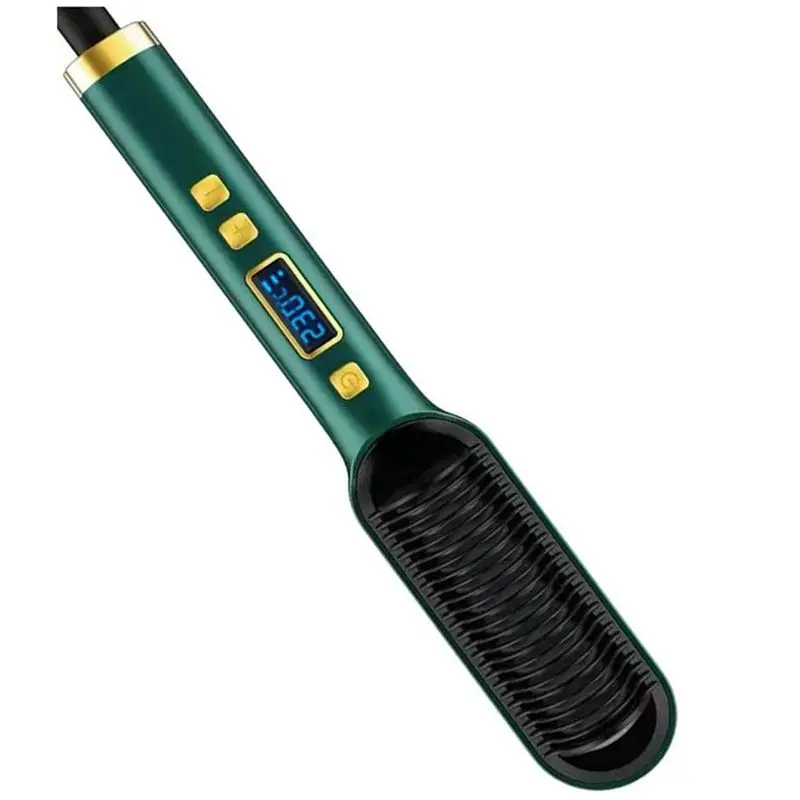 M04K 2 In 1 Electric Professional Hair Straightener Brush Curling Comb With LCD Display Hair Curling Tool