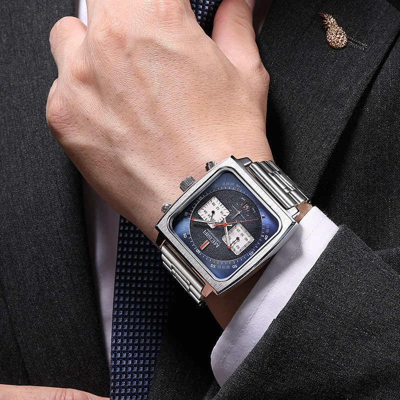 MEGIR 2182 Luxury Fashion Sports Chronograph Multi-Functional Military Leather Date Wristwatches for Men Relogio Masculino