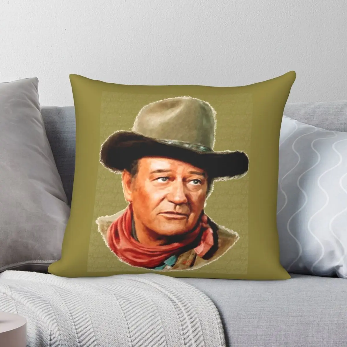 

John Wayne Icon Square Pillowcase Polyester Linen Velvet Printed Zip Decor Pillow Case Home Cushion Cover