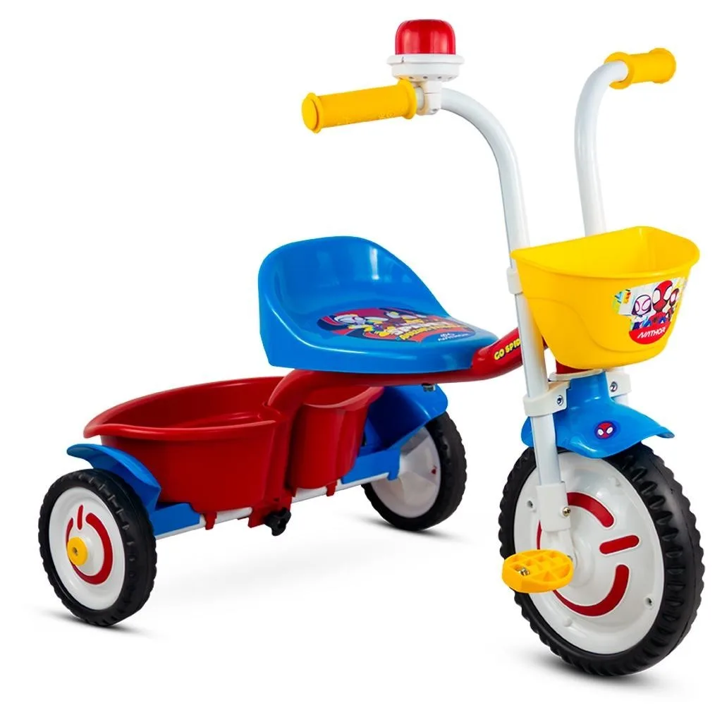 Nathor Spider-Man Blue Children's Tricycle in Aluminum with Cestinha