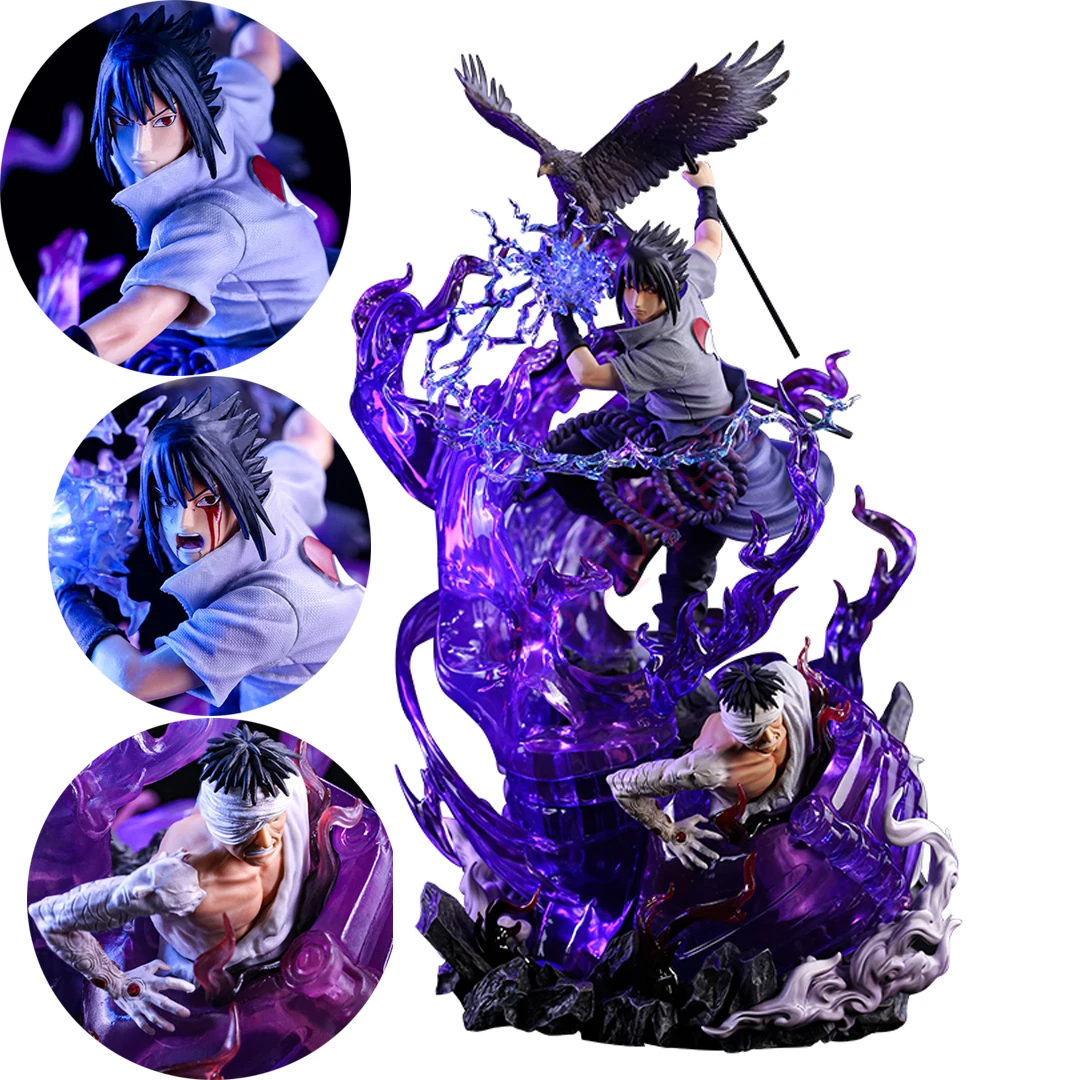 Naruto Figure Uchiha Sasuke 40cm Japanese Anime PVC Action Figure Toy GK Naruto Uchiha Sasuke Statue Collectible Model Doll Gift