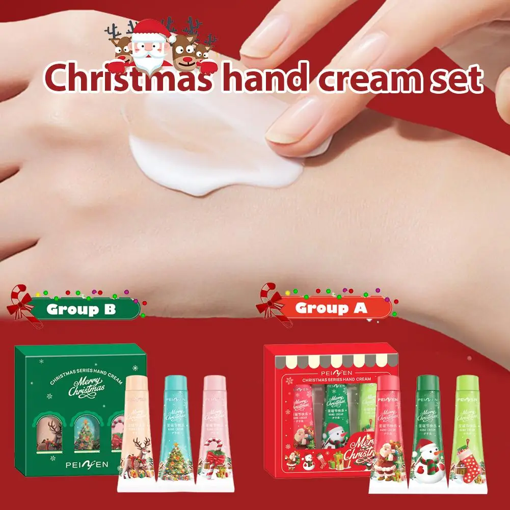 3 قطع كريم لليدين هدية عيد الميلاد الدافئة. يعتمد على نباتات، ويغذي عميق لليدين والقدمين، والعناية ببشرة اليدين