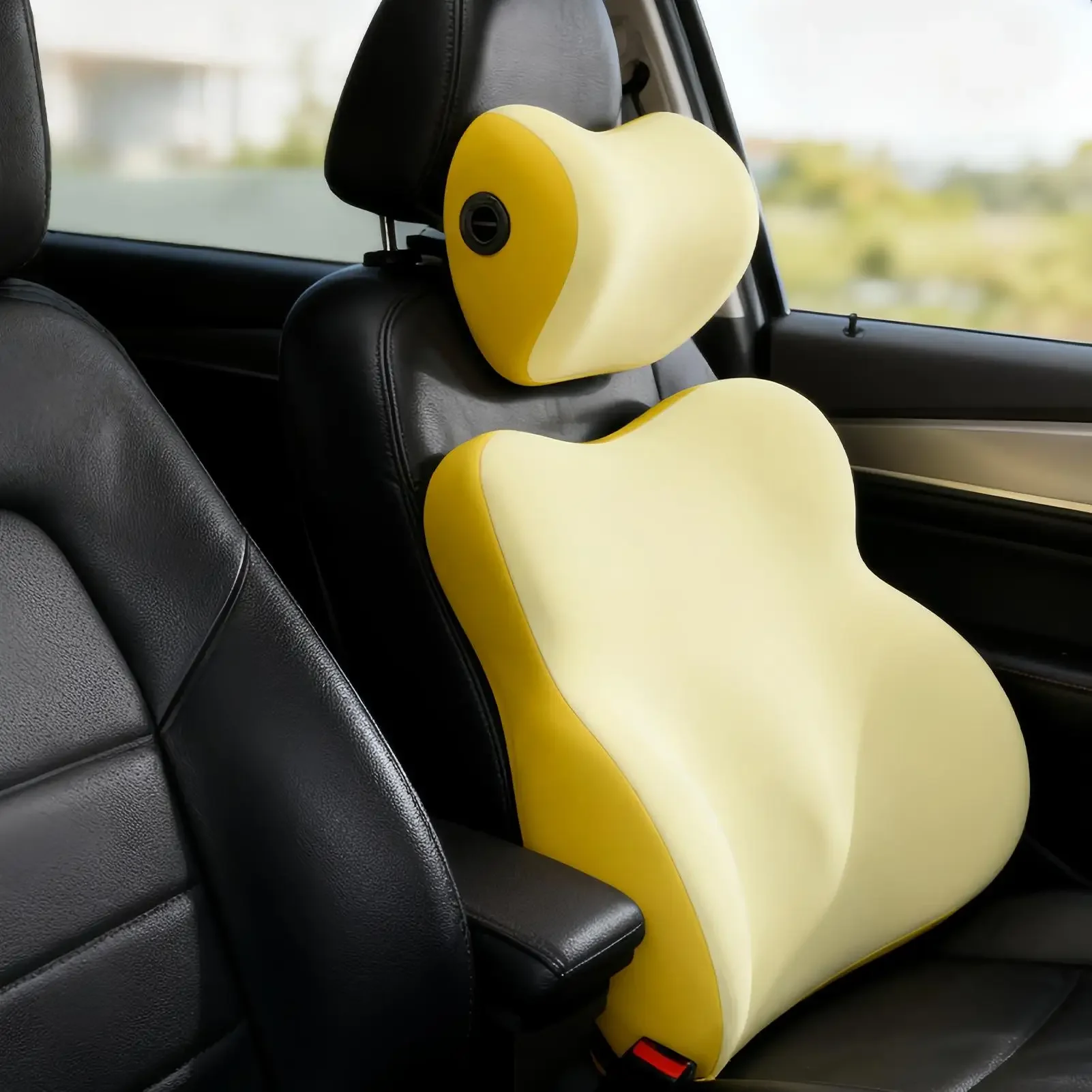 Lendenkissen für das Auto, ergonomisch, atmungsaktiv, aus Memory-Schaum, Zubehör, Autositz-Kopfstütze für Fahrzeug, LKW, Reisen, Pendeln