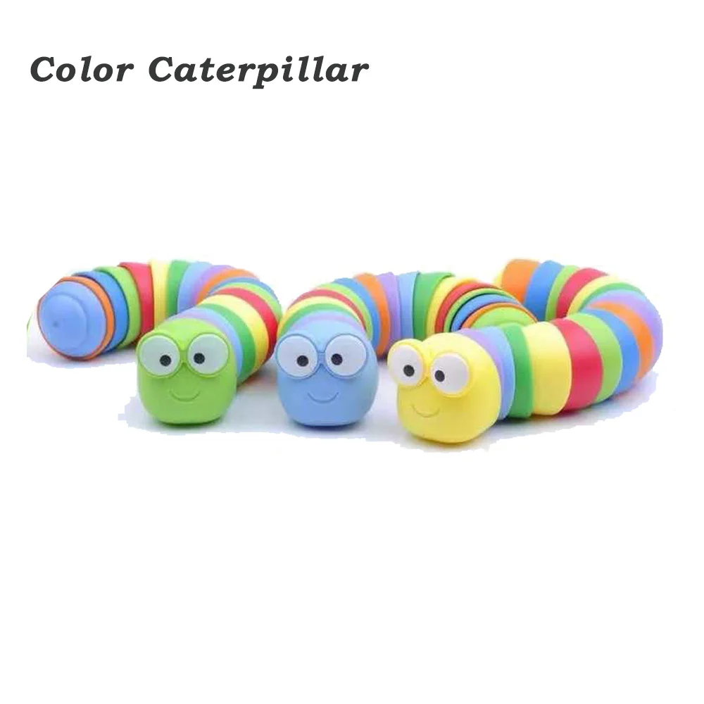 Ensemble de jouets éducatifs Fidget avec jouet en spirale de cercle arc-en-ciel/boule de couleur Puzzle 3D jeu assorti/cube magique/chenille Flexible