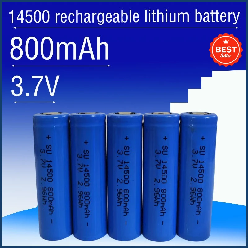 

Brand new 14500 3.7V lithium battery rechargeable 800mAh suitable for children's electric toys laser pointer small flashlight