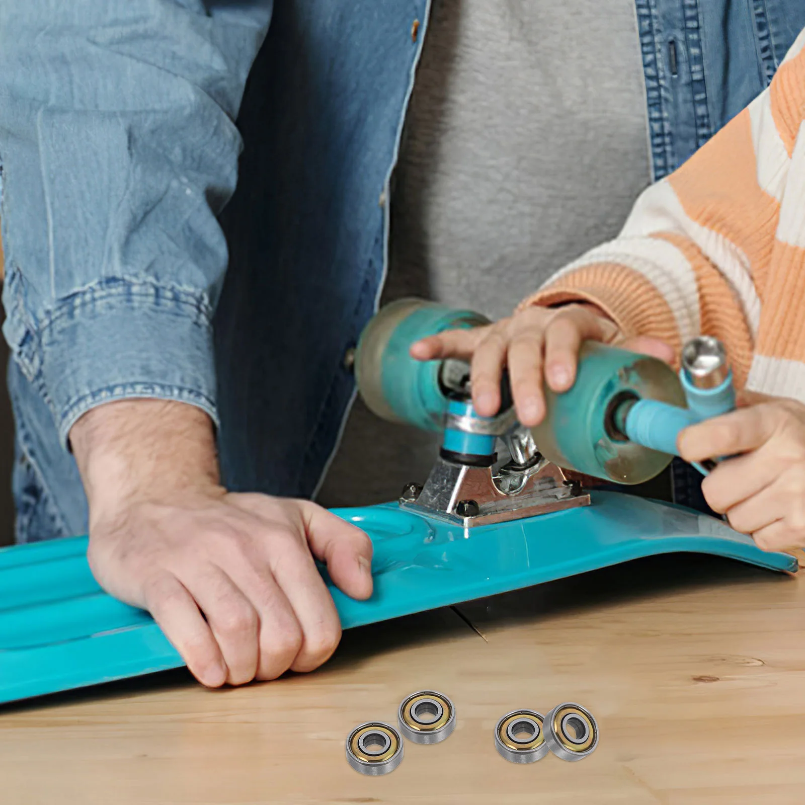 

30pcs Skateboard Bearings Miniature Carbon Steel Smooth Operation Roller Parts Anti Collision Scooter Wheel Bearings