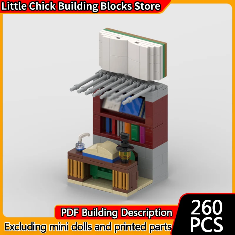 

City Street View Model MOC Building Bricks Small Town Bookshop Modular Technology Children Holiday Gifts Assemble Toys Suit