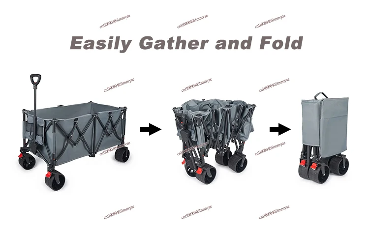

New Beach Wagon Premium Folding with Detachable Sand-Friendly Balloon Wheel Portable Camping Cart