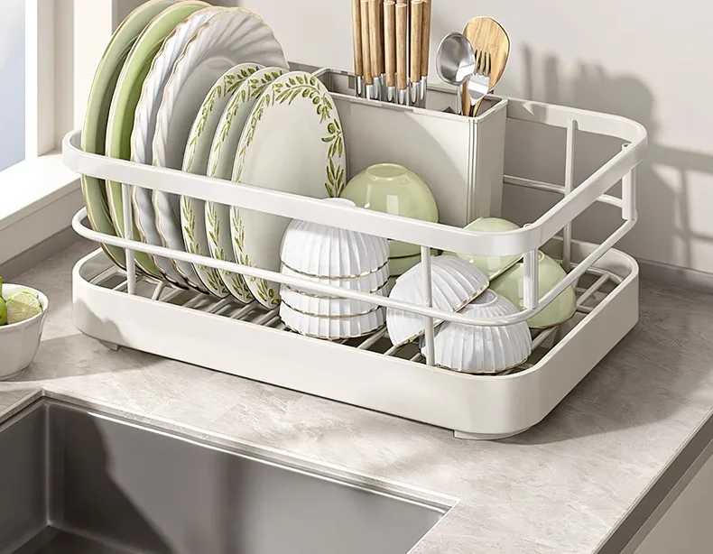 

Kitchen Bowl Rack Drain Rack Multi functional Bowl, Plate, Dish Storage Tabletop Dish Storage Box for Household Use