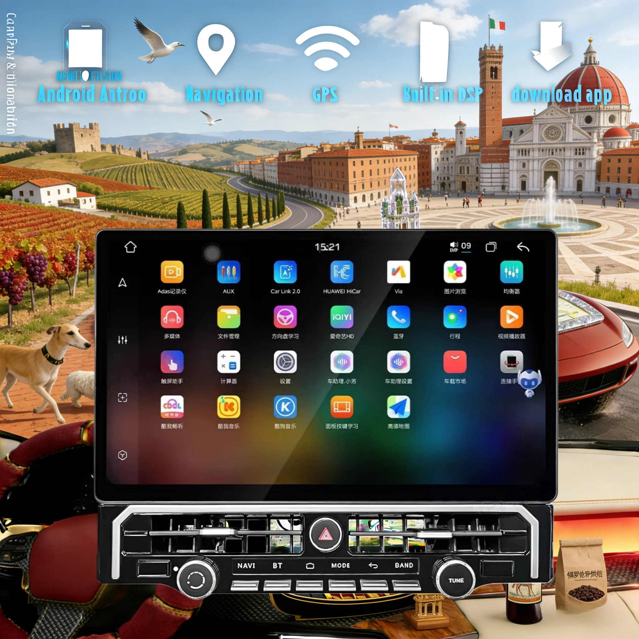 

15,6-дюймовый Android 14 CarPlay автомобильный радиоприемник для Toyota 4Runner 2010 2011 2012-2022 экран мультимедийный стереоплеер GPS головное устройство