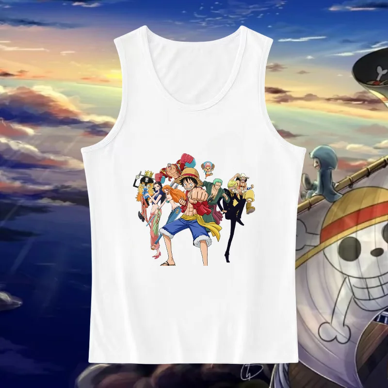 

New Anime Luffy Women's Summer Elastic Round Neck Sleeveless Printed Tank Top Multi Functional Comfortable and Casual