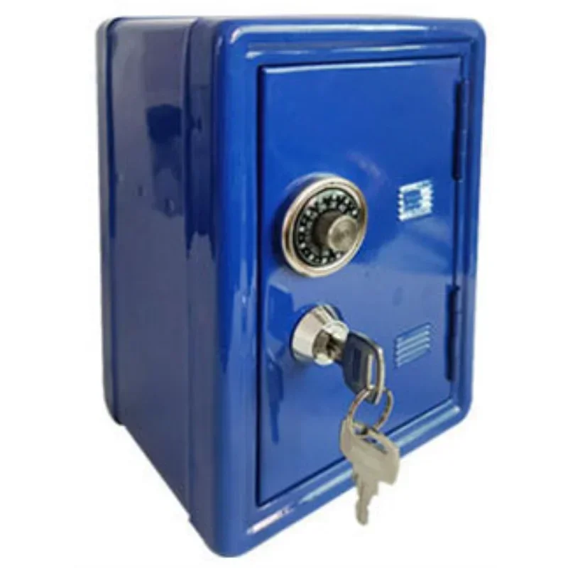 Upgrade Safe Box Organizer Iron Pink Desk Decorative Box Piggy Bank Metal Mini Cabinet Money Storage Box