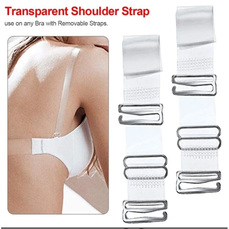 Transparent Bra Straps Alloy Heart Invisible Detachable Adjustable Silicone Women's Elastic Belt Intimates Accessories