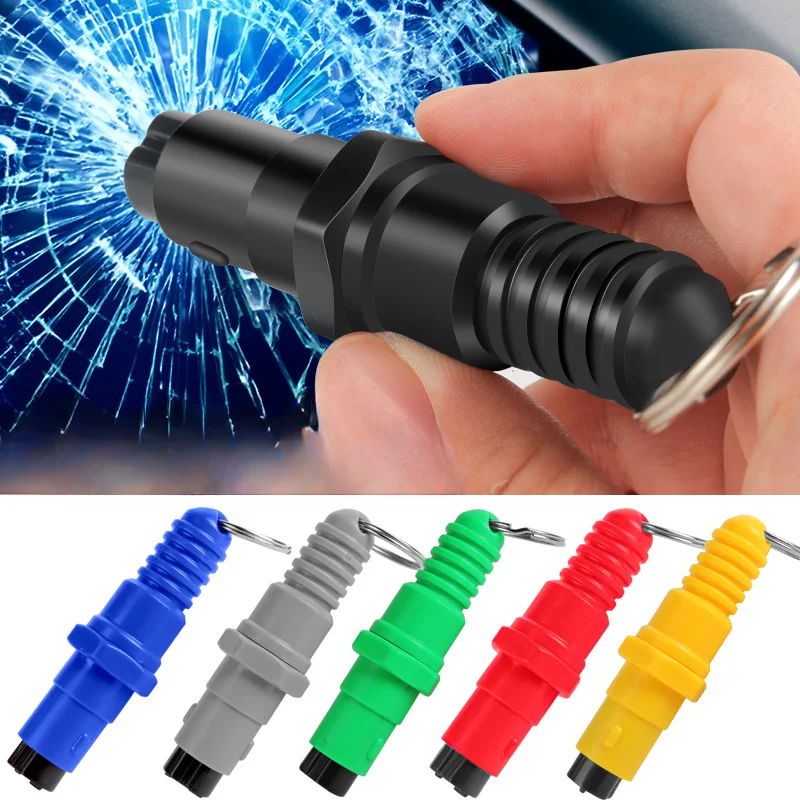 Car Safety Hammer 2-in-1 Mini Striker Window Breaker Emergency Car Safety Tungsten Steel Hammer Head U-shaped Opening Cutter