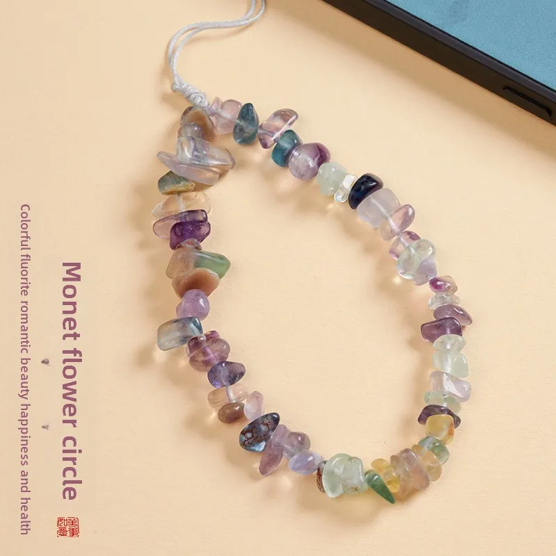 

Модный брелок с натуральными разноцветными камнями, браслет для женщин, офисный декор, аксессуар для управления ключами, ремешок для телефона