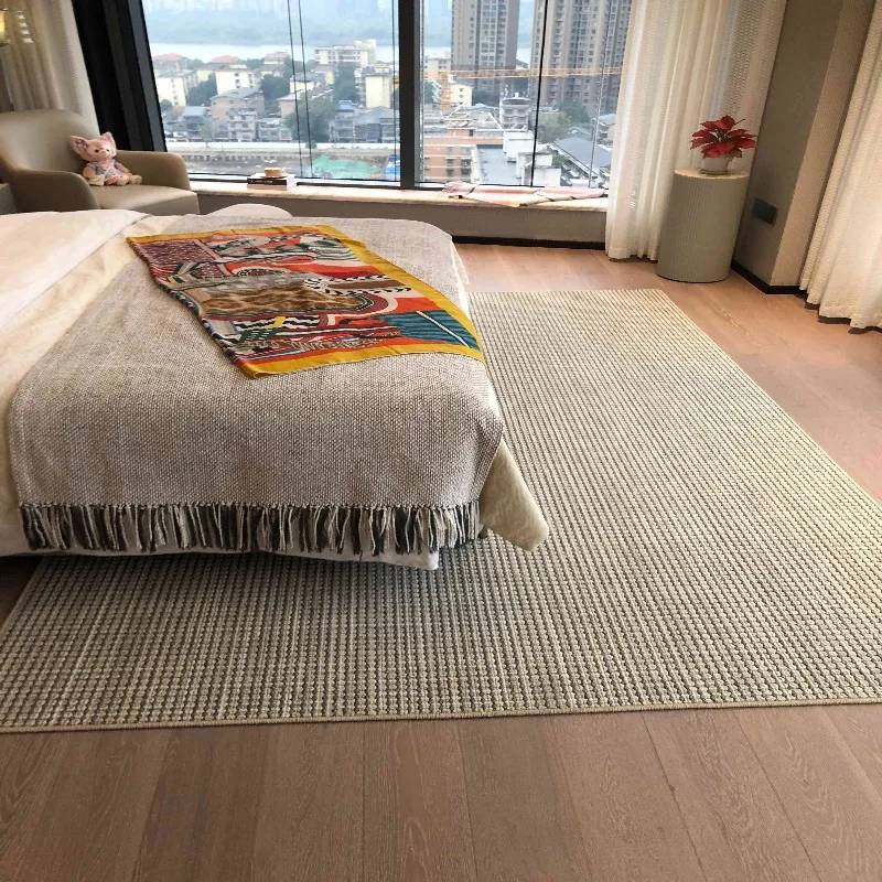 New Zealand Blend Loop Pile Carpet Solid Color Sofa Rugs Custom Large Area Bedroom Luxury Hotel Guestroom