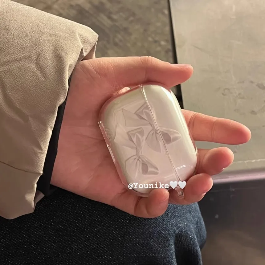 INS Korea милый прозрачный чехол с бантом для AirPods 3 Pro 2 1, наушники, стильный мягкий силиконовый защитный чехол