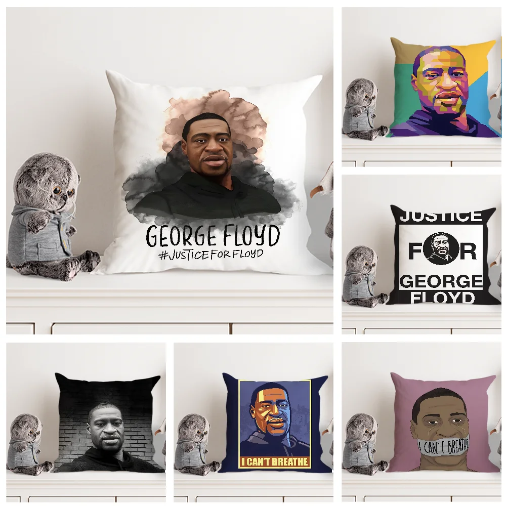 Luxury G-George F-Floyd Pillow Case Double Sided Printed Cushion Cover Soft Short Plush Sofa Decorative Home Decoration