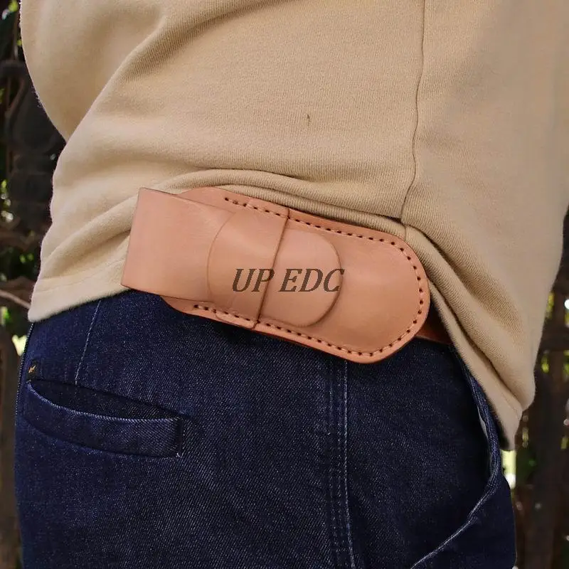 Cowhide Socket Knife HolderFolding Knife HolderHead Layer Leather Holder Toolkits