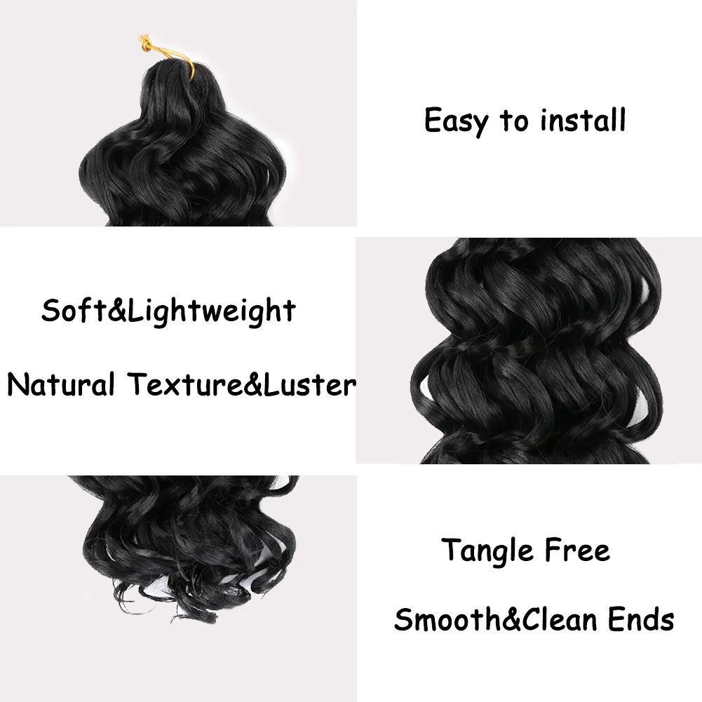 Synthetic Ocean Wave Crochet Hair Short Curly Deep Wave Crochet Hair Synthetic Braiding Hair Extensions For Black Women