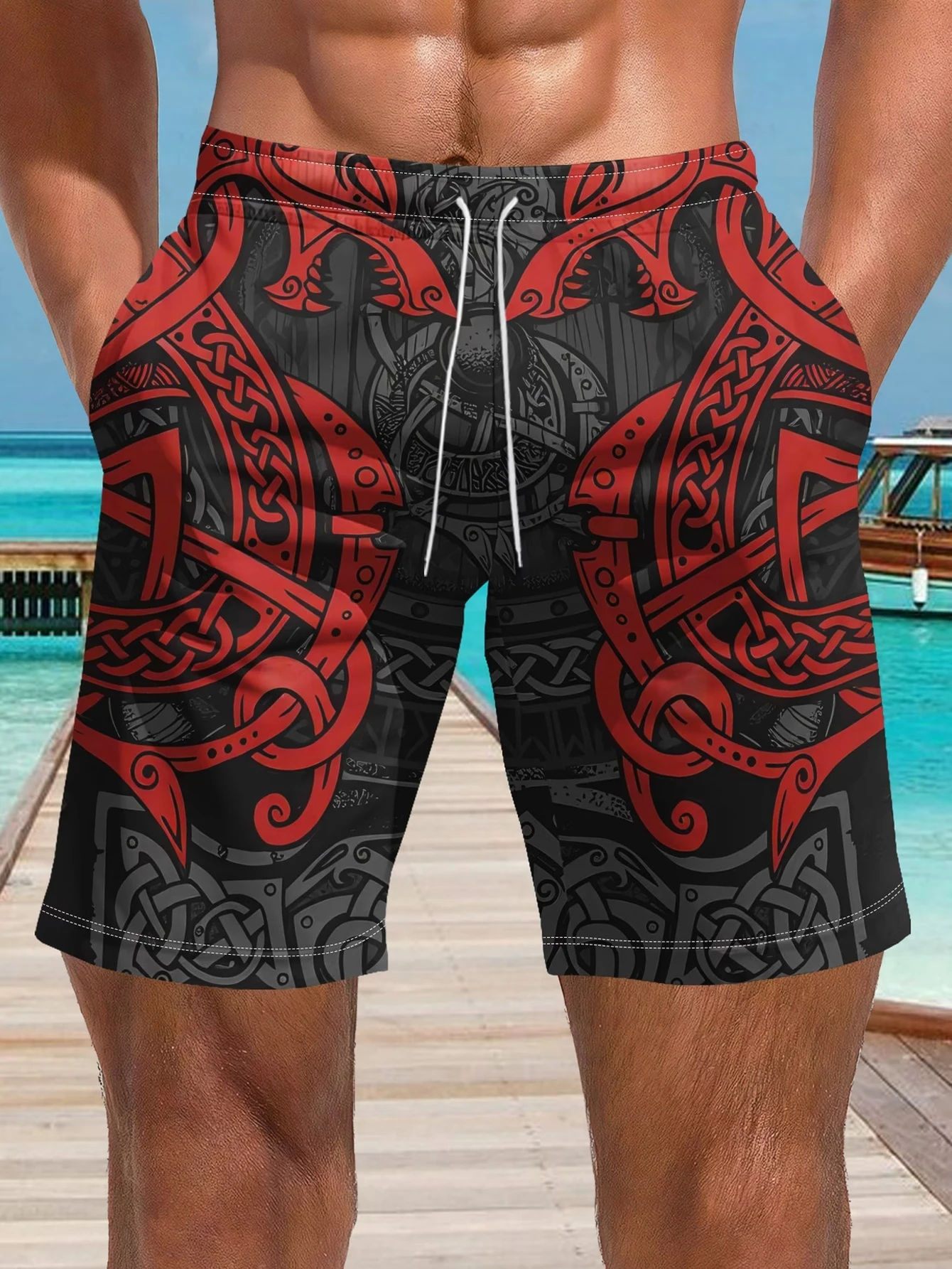 Trunks Board Surf - Men Viking Celtic Dragon Tribal Knot