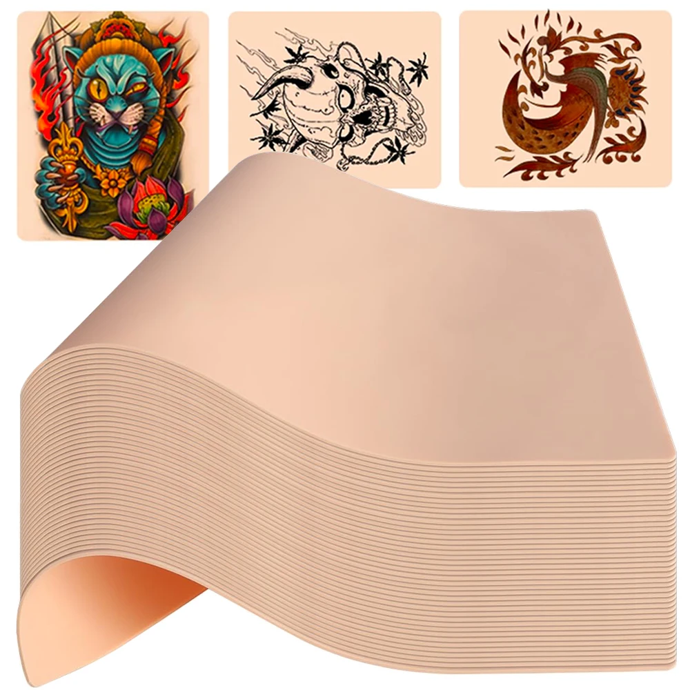 A4 Size Tattoo Practice Skin Fake Tattoo Skin Blank Synthetic Training Skin Mat for Tattoo Accessories Practice