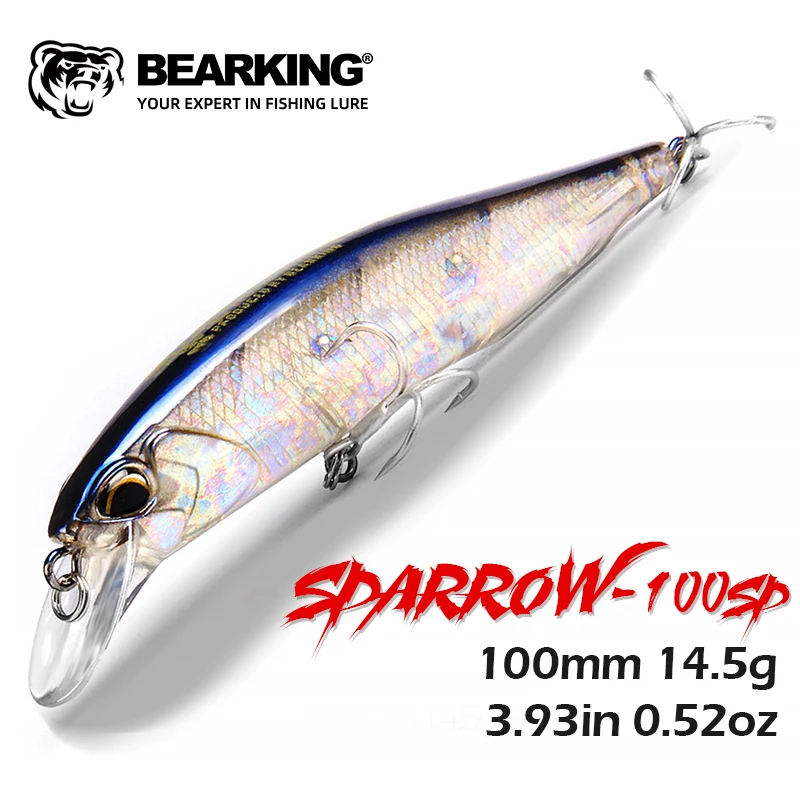 BEARKING gran oferta Minnow 10cm 14,5g Señuelos de pesca Profundidad 0,8-1,5 m cebo duro 30 colores para elegir Minnow calidad profesional Minnow