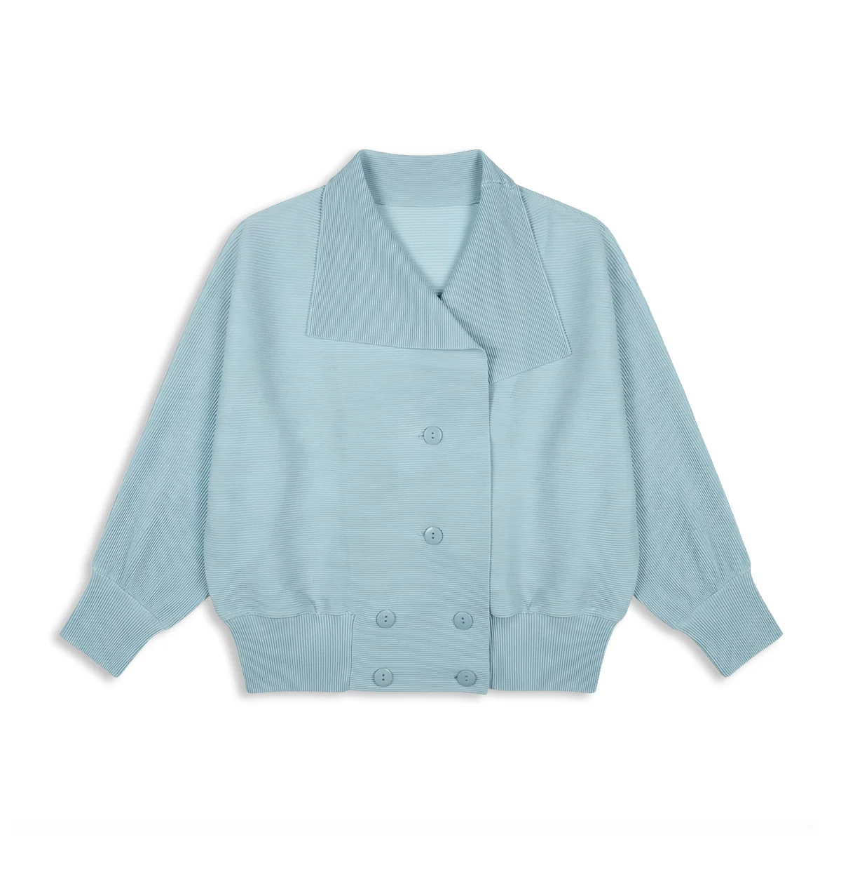 Miyake Plissierter Fledermausärmel-Cardigan für Damen, offene Vorderseite, kurze Jacke, leichte, lässige, elegante Bürojacke, rosa Oberbekleidung – Detail 15