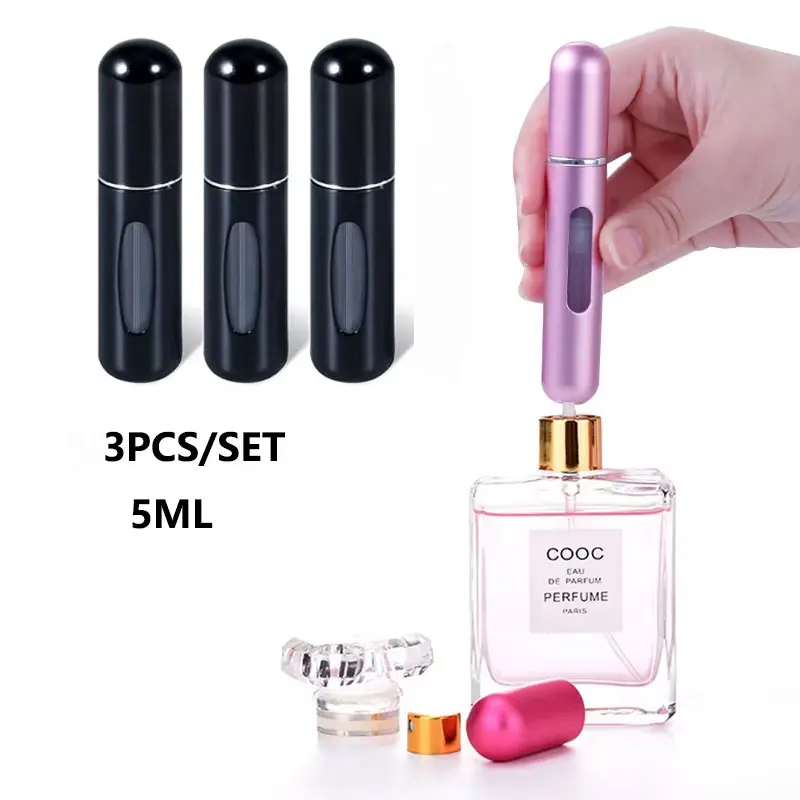 3PCS 5ml Mini Nachfüllbare Parfüm Flasche Spray Tragbare Duft Pumpe Leere Kosmetische Behälter Zerstäuber Flasche für Reise