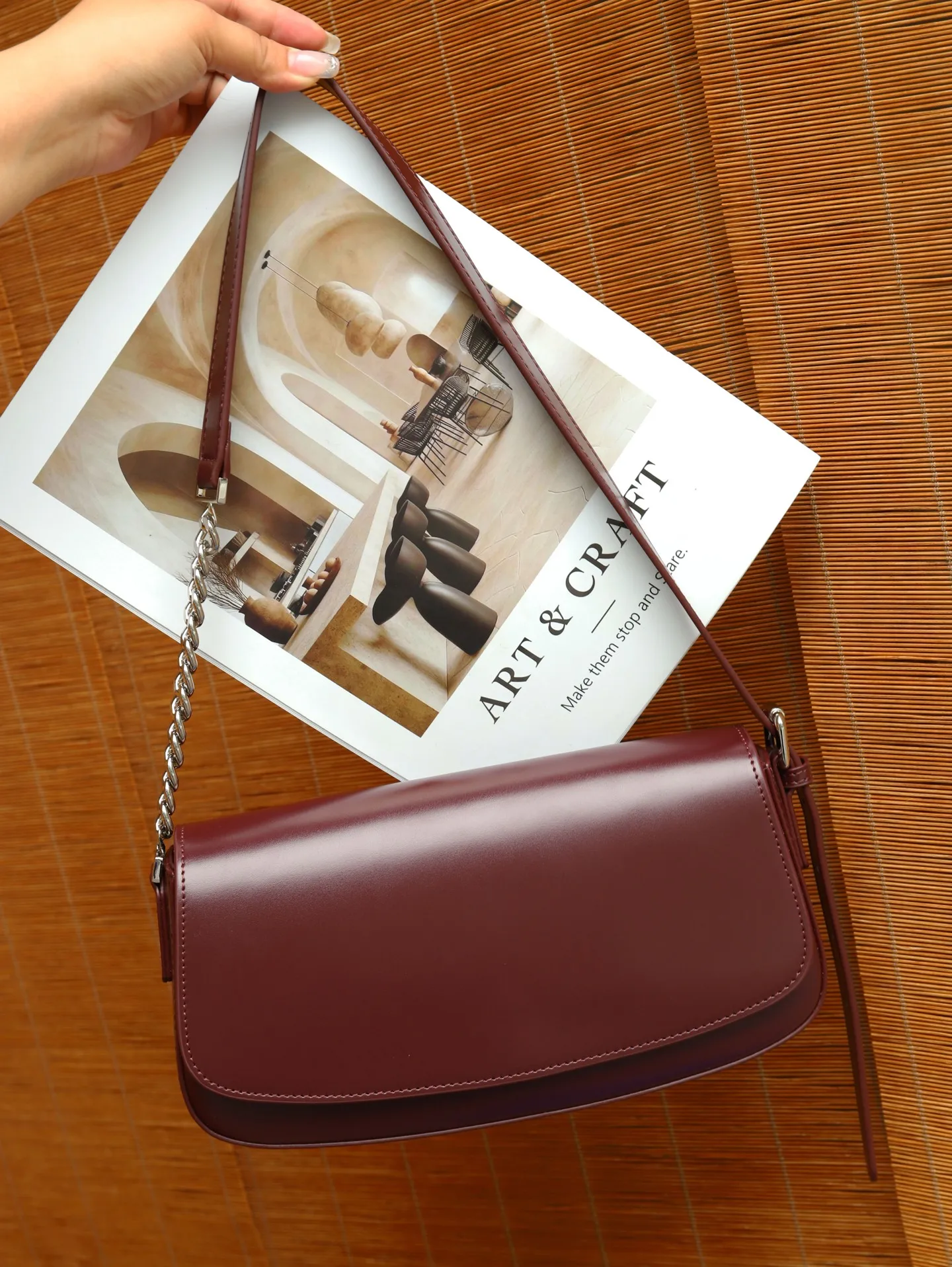 Genuine Cowhide Leather Women's Underarm Bag Luxury Designer Brand Female Shoulder Crossbody Purse Bag for Woman Fashion Handbag