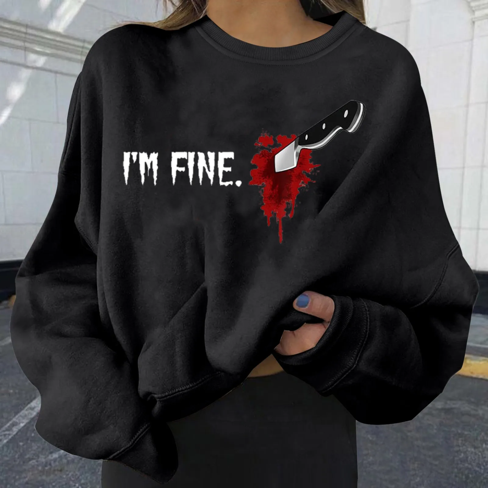 

Womens Fashion Casual Long Sleeve Crew Neck Sweatshirts Halloween Printed Pullover Hoodless Sweatshirts Full Zip up Hoodie Women