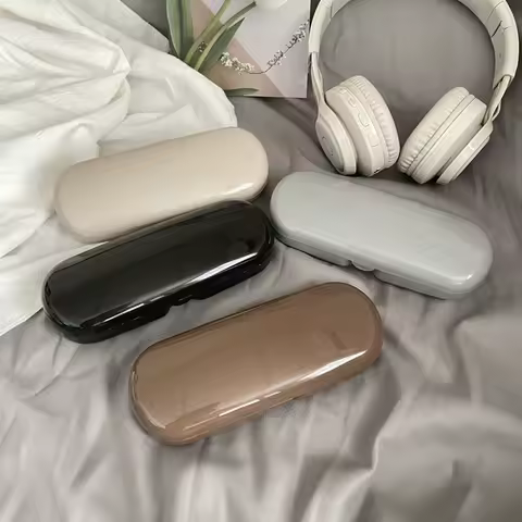 Portable Cream Colored Glasses Case Cute Sunglasses Myopia Glasses Storage Box Travel Student Simple Sunglasses Box Storage Box