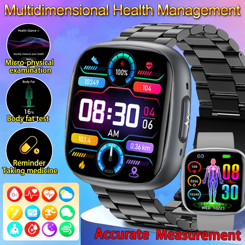 

Smart Watch 1.73inch AMOLED ECG Acquisition Heart Health Analysis Micro Physical Examination BT Calling SOS Men Women Smartwatch