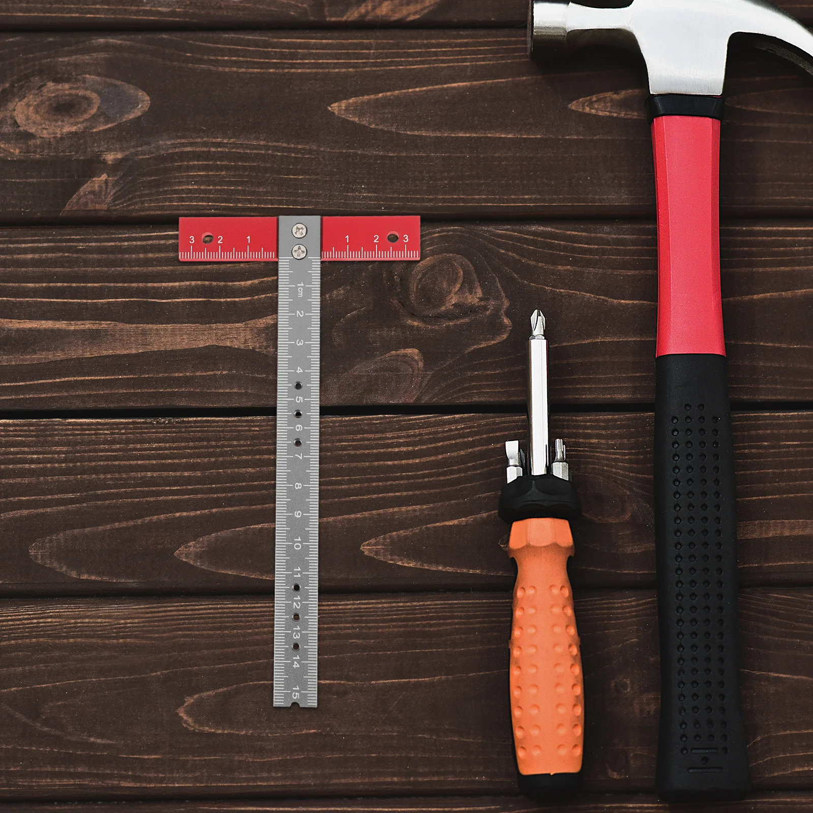 Right Angle Ruler T Shaped Aluminum Alloy Measuring Tool For Woodworking Metalworking Construction Precision Scale