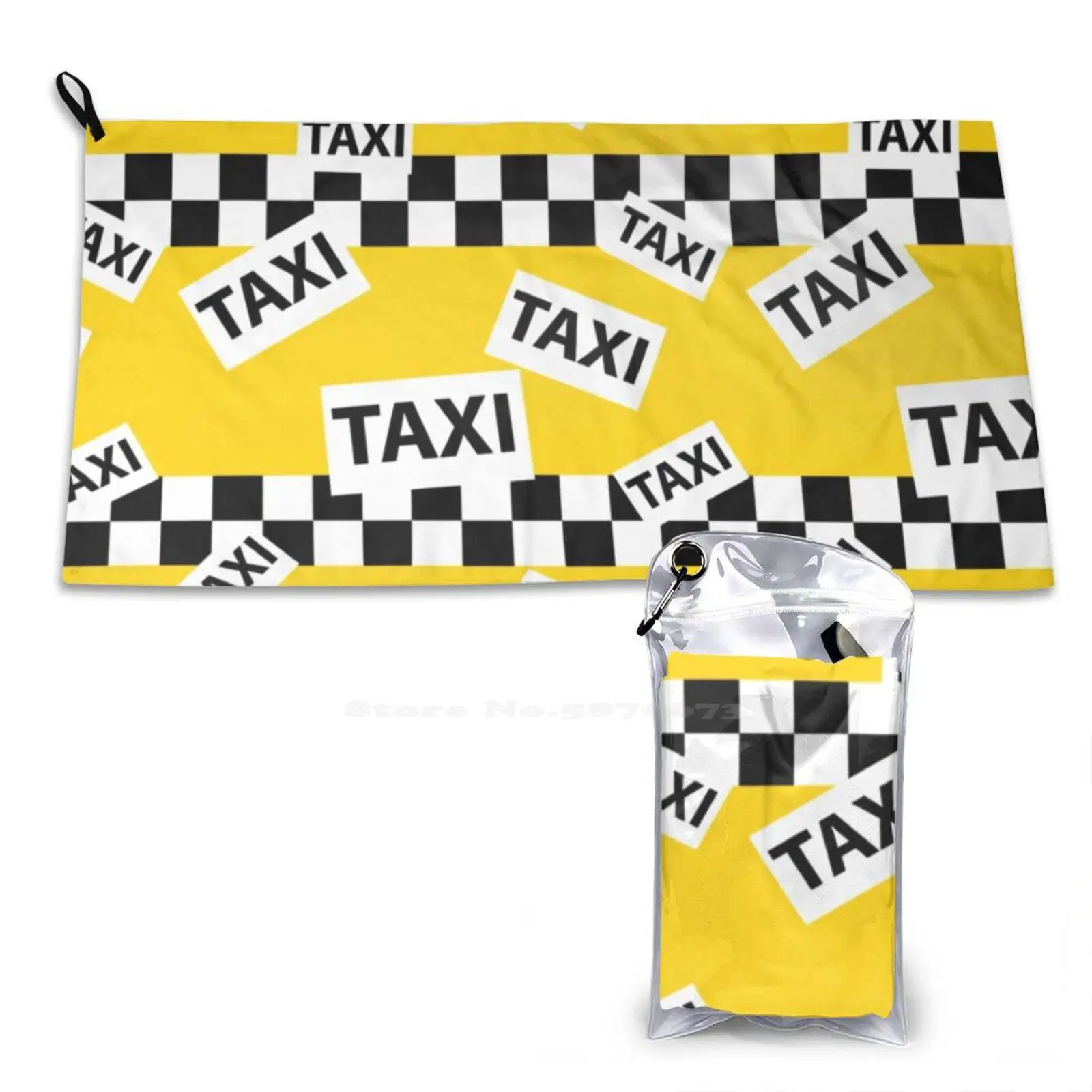 New York Yellow Taxi Cab Pattern Soft Towel Quick Dry Beach Towel New York Taxis Yellow Cab Iconic Cabs Drivers Driving Nyc