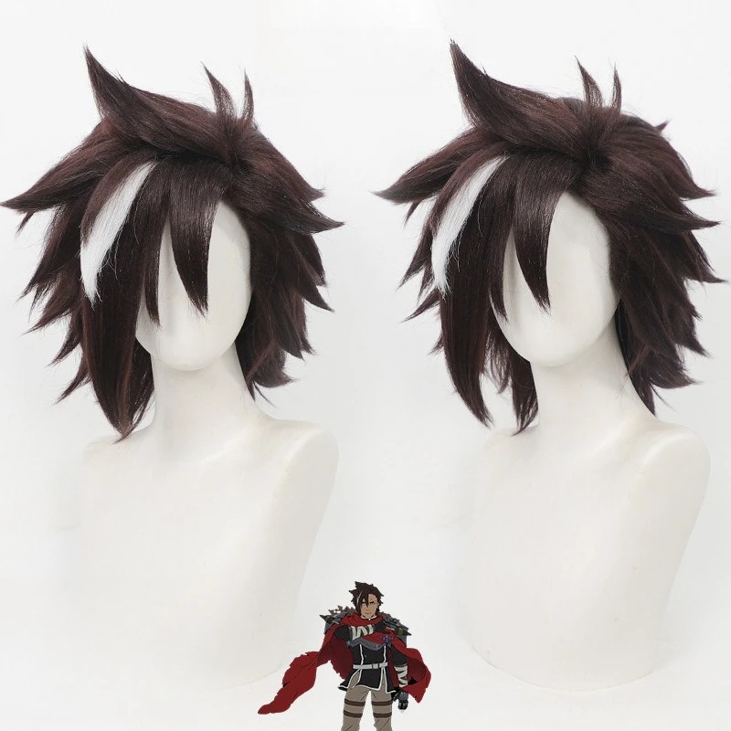 

Xylo Forbartz Cosplay Wig Sentenced To Be A Hero Spiky Thick Cornrows Texture White Streak Right Bangs Heat Resistant Halloween